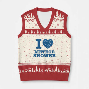 Meteor Shower Lover V-Neck Knit Sweater Vest Astronomy Enthusiast Gift