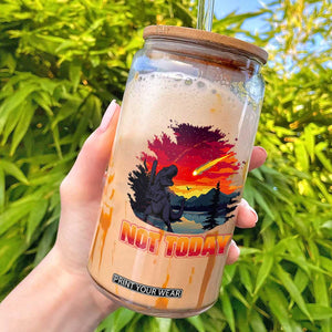 Funny Dinosaur Baseball Meteorite Glass Can Not Today