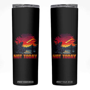 Funny Dinosaur Baseball Meteorite Skinny Tumbler Not Today