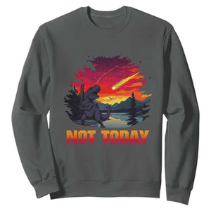 Funny Dinosaur Baseball Meteorite Sweatshirt Not Today