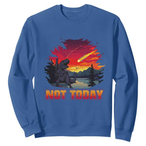 Funny Dinosaur Baseball Meteorite Sweatshirt Not Today