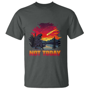 Funny Dinosaur Baseball Meteorite T Shirt Not Today