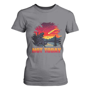 Funny Dinosaur Baseball Meteorite T Shirt For Women Not Today