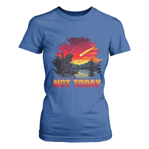 Funny Dinosaur Baseball Meteorite T Shirt For Women Not Today