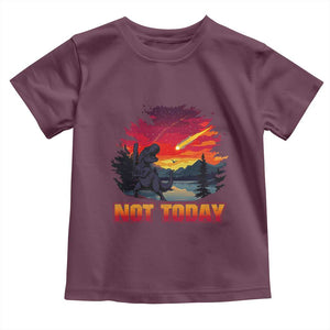 Funny Dinosaur Baseball Meteorite Toddler T Shirt Not Today