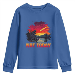 Funny Dinosaur Baseball Meteorite Youth Sweatshirt Not Today