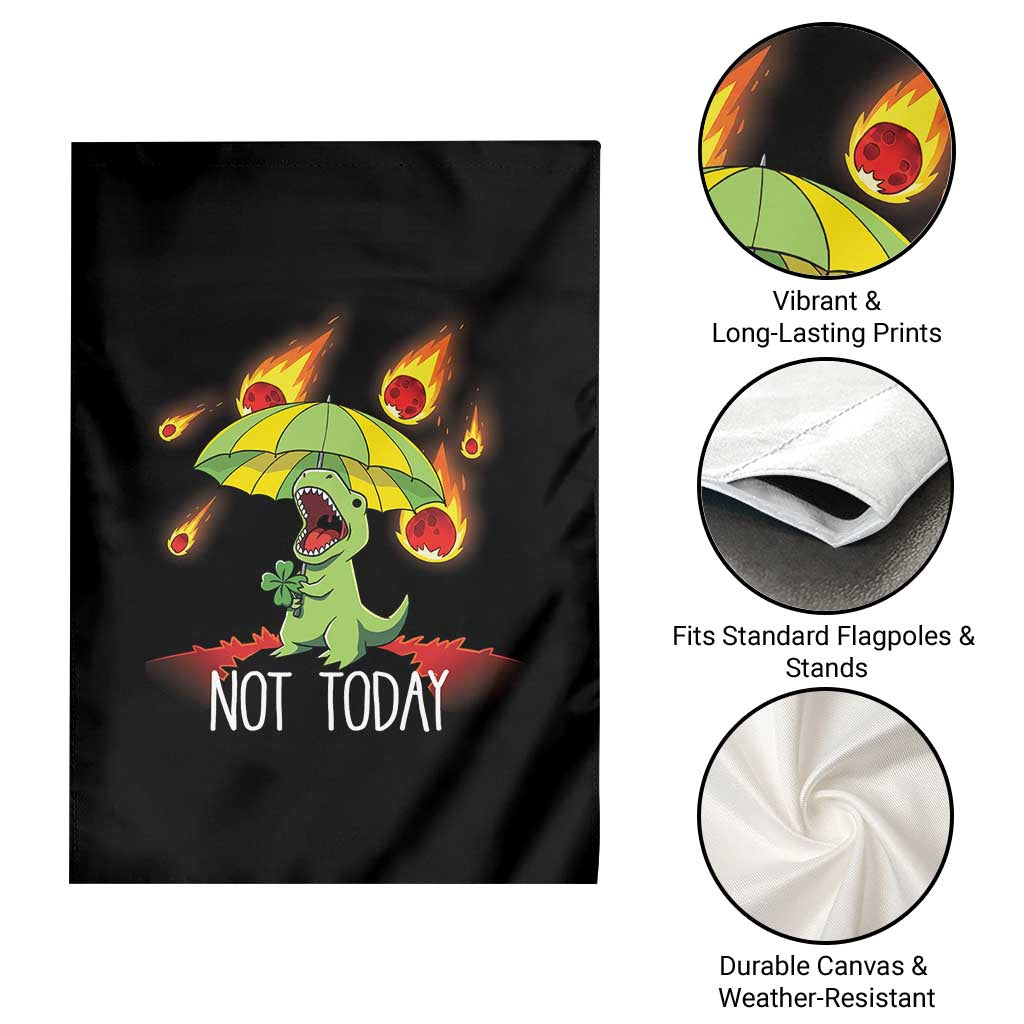 Dinosaur Meteor Shower Astronomy Humor Garden Flag Not Today