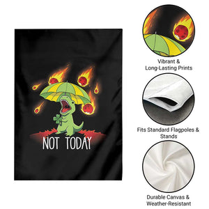 Dinosaur Meteor Shower Astronomy Humor Garden Flag Not Today