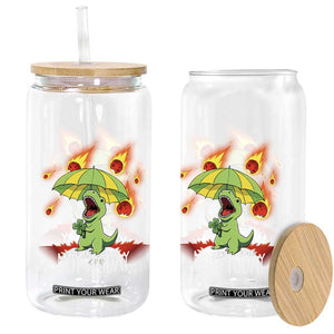 Dinosaur Meteor Shower Astronomy Humor Glass Can Not Today