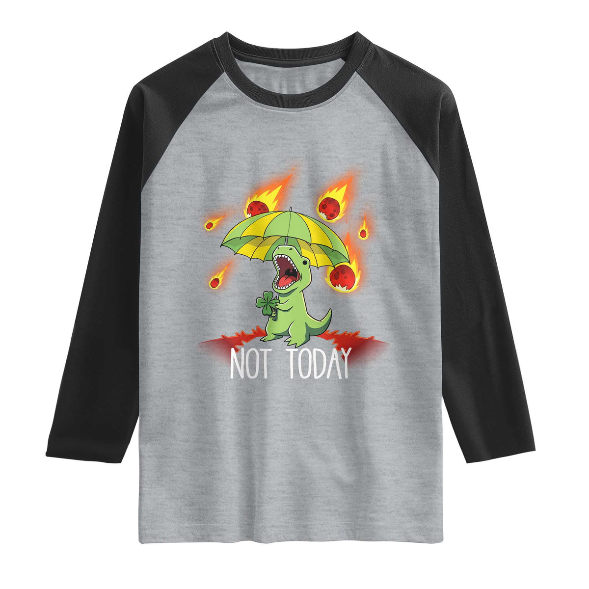 Dinosaur Meteor Shower Astronomy Humor Raglan Shirt Not Today