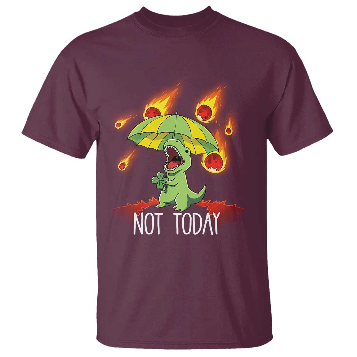 Dinosaur Meteor Shower Astronomy Humor T Shirt Not Today