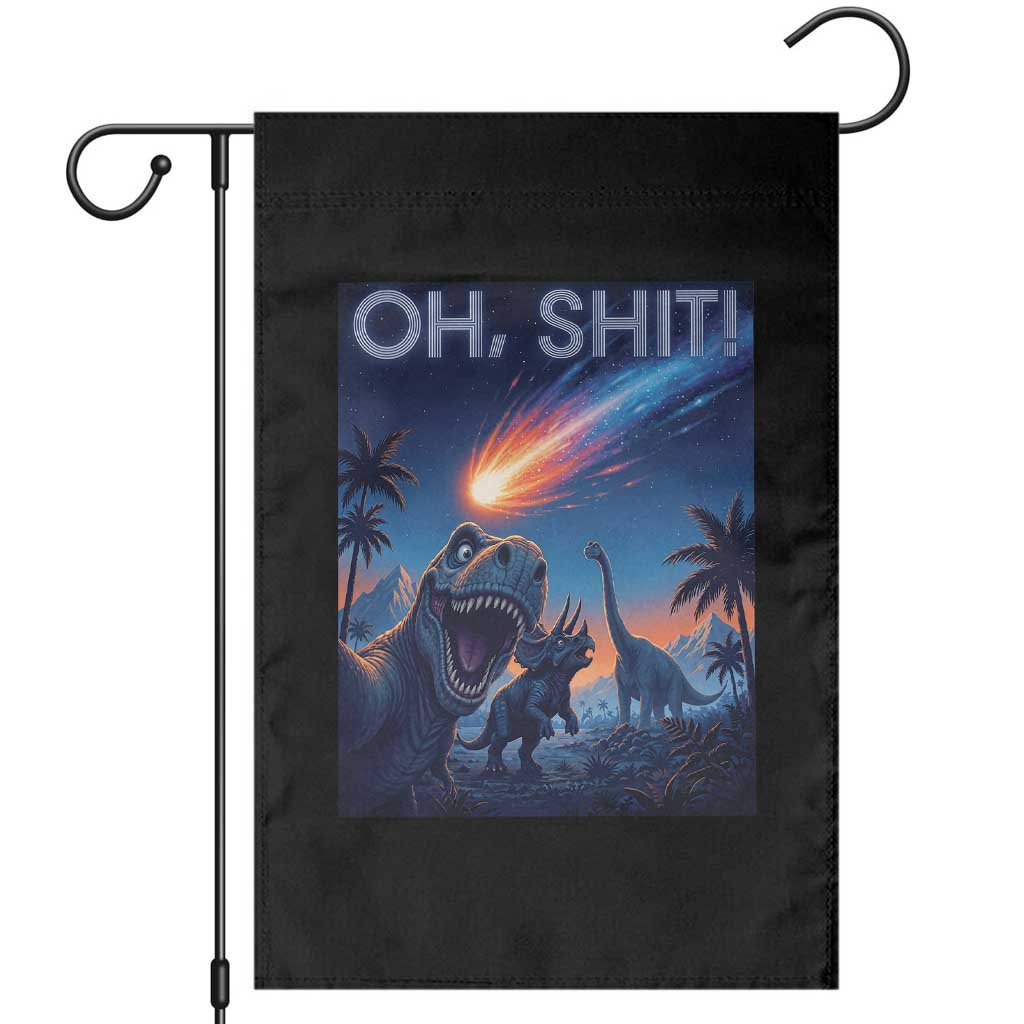 Funny Dinosaur Meteorite Garden Flag Astronomy Lover Gift TS12 Black Print Your Wear