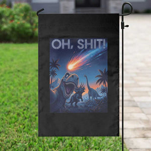 Funny Dinosaur Meteorite Garden Flag Astronomy Lover Gift