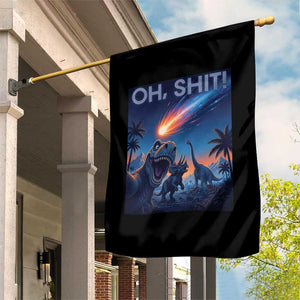 Funny Dinosaur Meteorite Garden Flag Astronomy Lover Gift