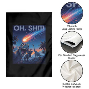 Funny Dinosaur Meteorite Garden Flag Astronomy Lover Gift