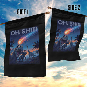 Funny Dinosaur Meteorite Garden Flag Astronomy Lover Gift