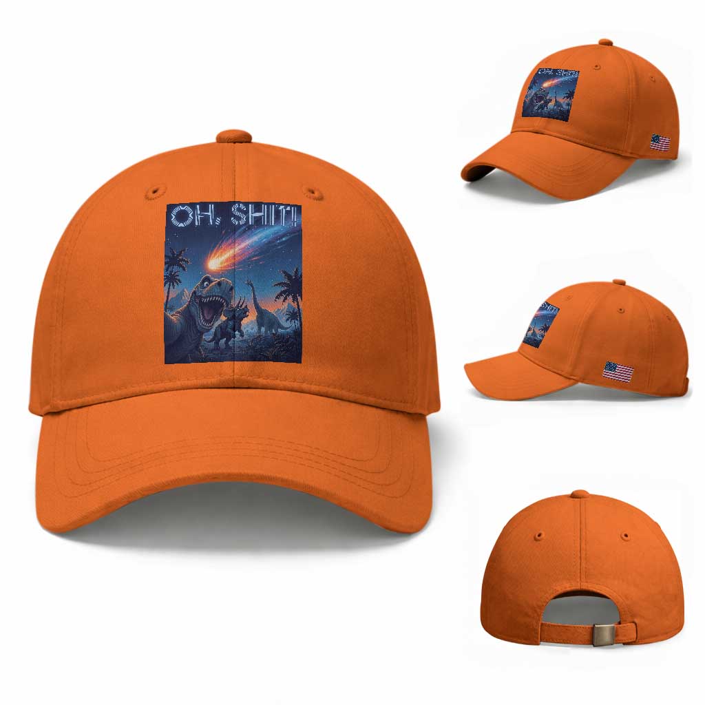 Funny Dinosaur Meteorite Baseball Cap Astronomy Lover Gift