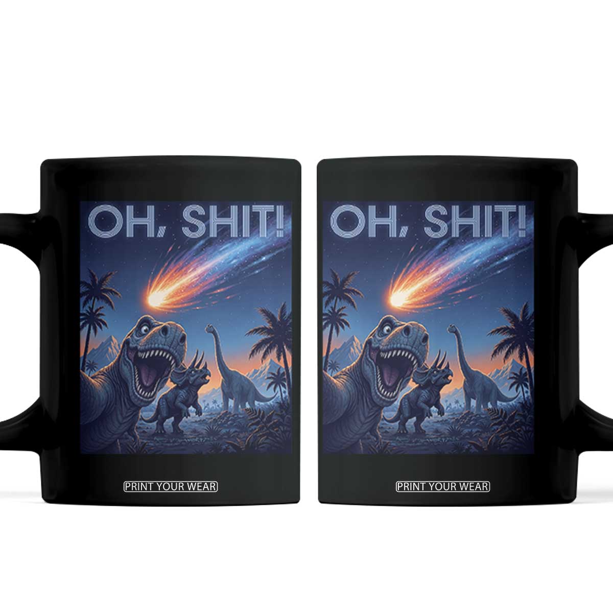 Funny Dinosaur Meteorite Coffee Mug Astronomy Lover Gift