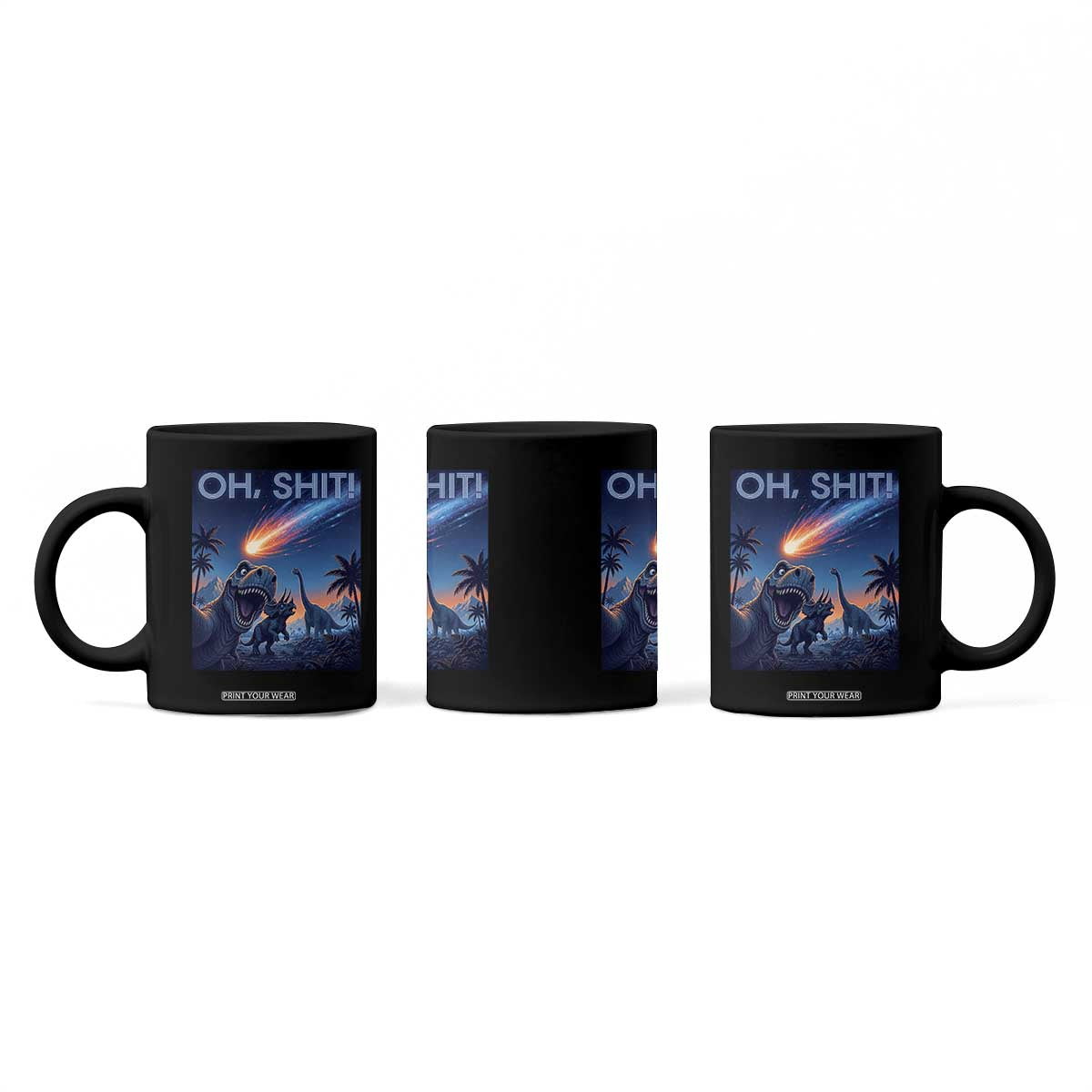Funny Dinosaur Meteorite Coffee Mug Astronomy Lover Gift