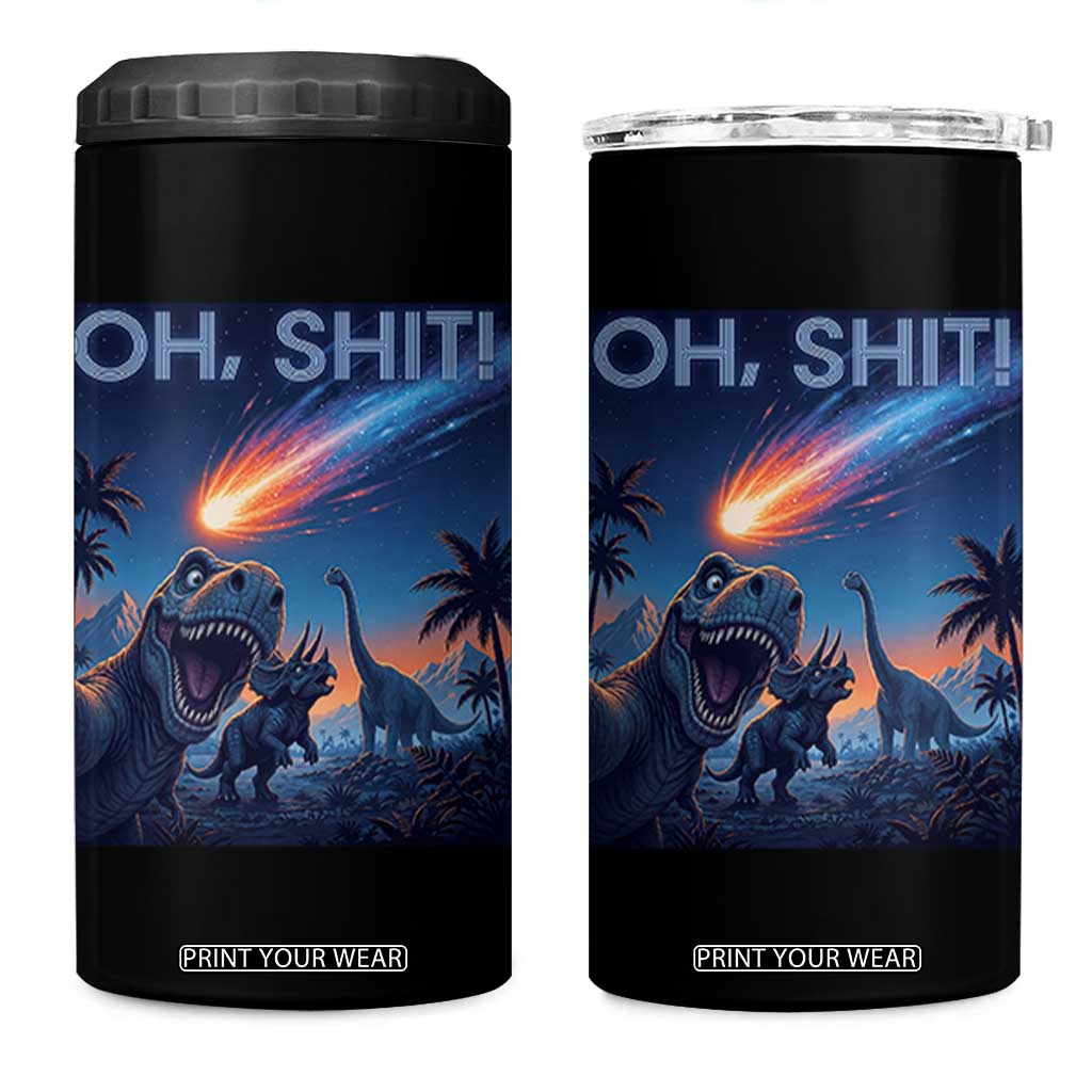 Funny Dinosaur Meteorite 4 in 1 Can Cooler Tumbler Astronomy Lover Gift
