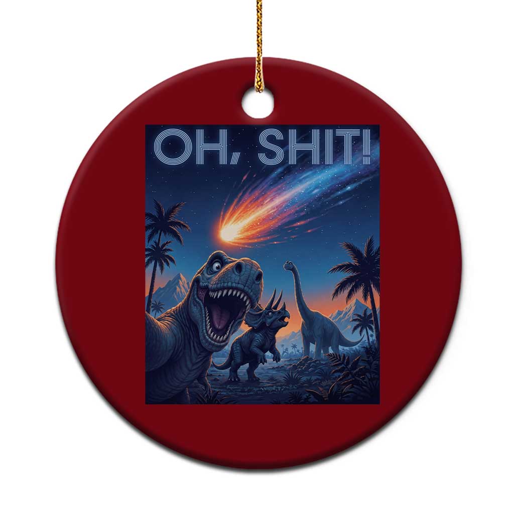 Funny Dinosaur Meteorite Ceramic Ornament Astronomy Lover Gift