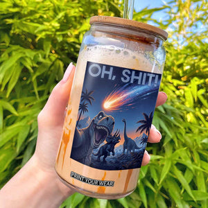 Funny Dinosaur Meteorite Glass Can Astronomy Lover Gift