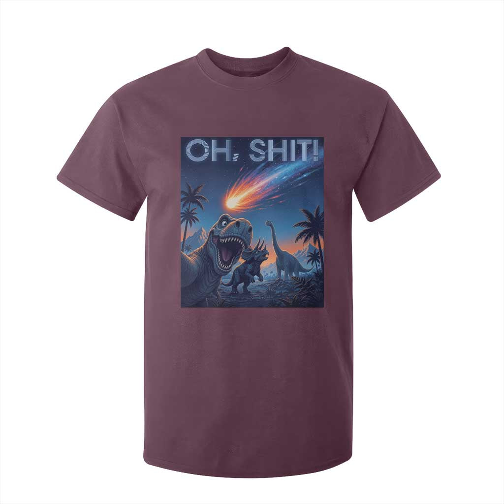 Funny Dinosaur Meteorite T Shirt For Kid Astronomy Lover Gift