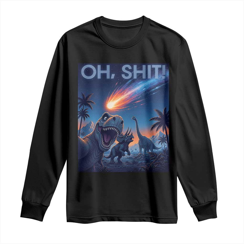 Funny Dinosaur Meteorite Long Sleeve Shirt Astronomy Lover Gift