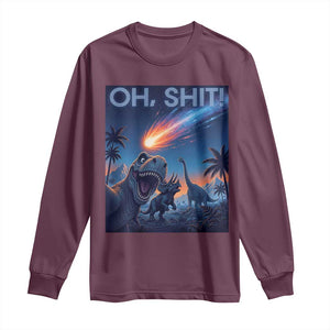 Funny Dinosaur Meteorite Long Sleeve Shirt Astronomy Lover Gift