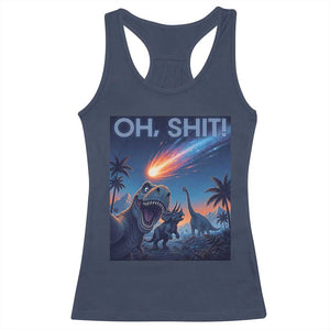 Funny Dinosaur Meteorite Racerback Tank Top Astronomy Lover Gift