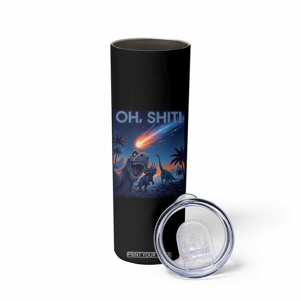Funny Dinosaur Meteorite Skinny Tumbler Astronomy Lover Gift
