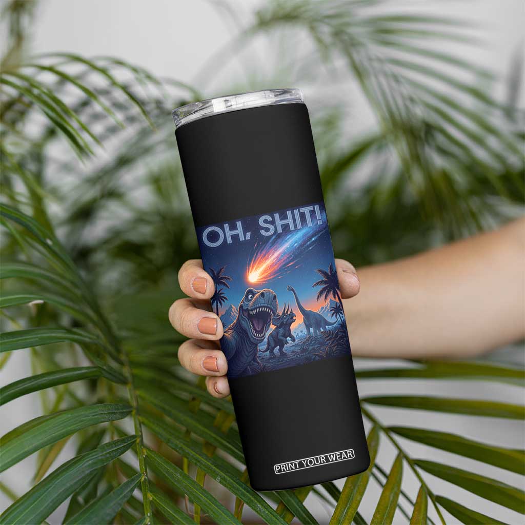 Funny Dinosaur Meteorite Skinny Tumbler Astronomy Lover Gift