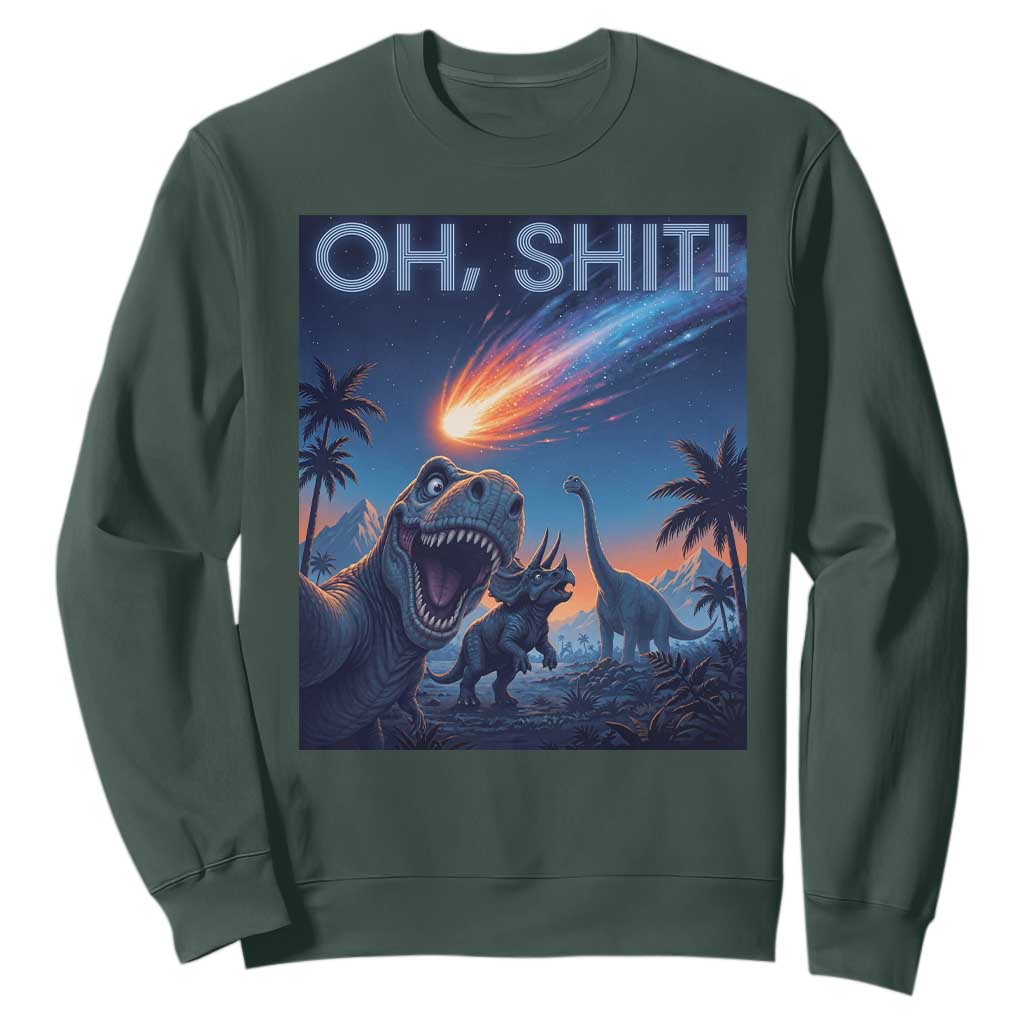 Funny Dinosaur Meteorite Sweatshirt Astronomy Lover Gift