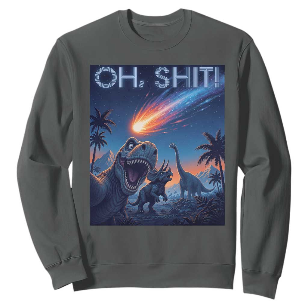 Funny Dinosaur Meteorite Sweatshirt Astronomy Lover Gift