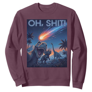 Funny Dinosaur Meteorite Sweatshirt Astronomy Lover Gift