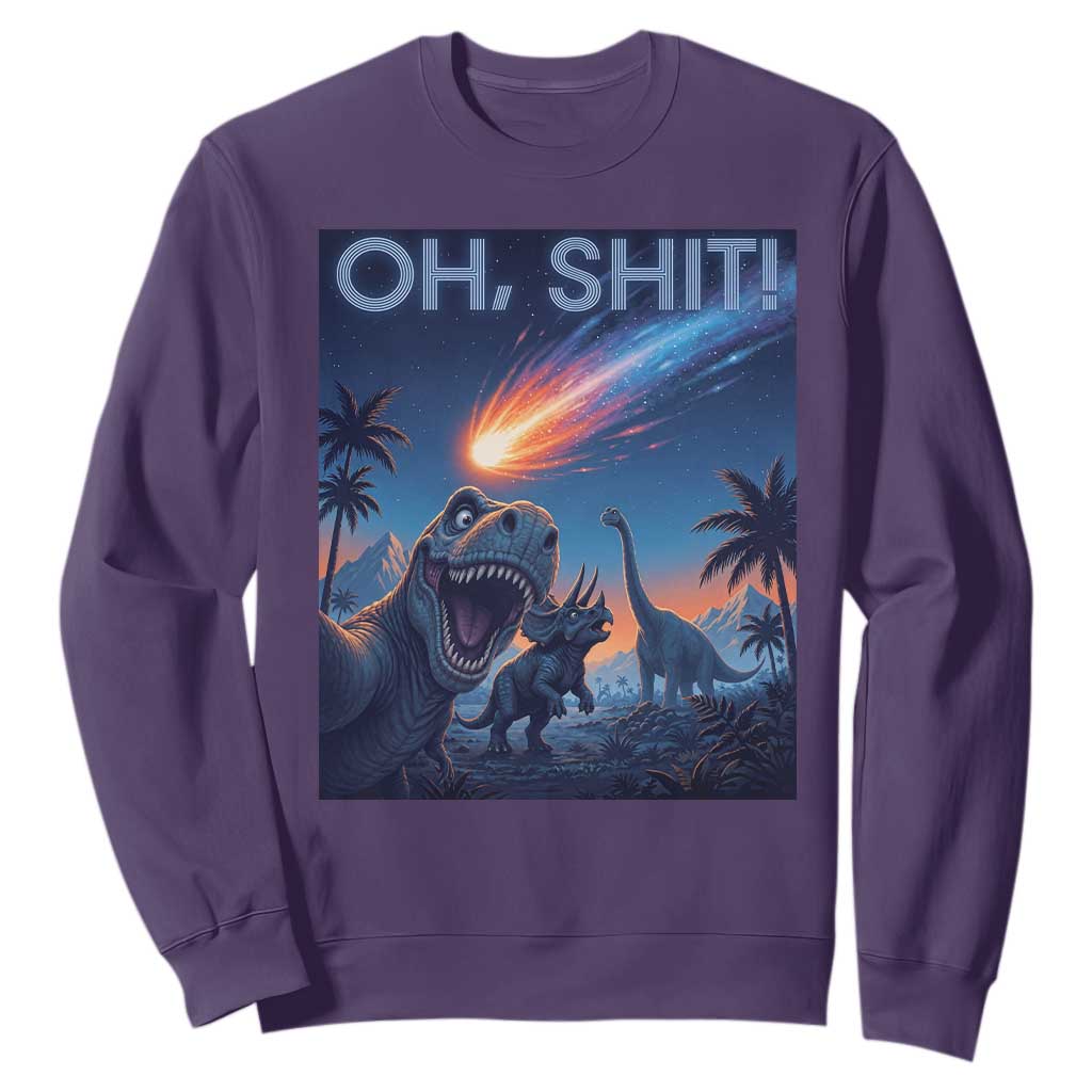 Funny Dinosaur Meteorite Sweatshirt Astronomy Lover Gift