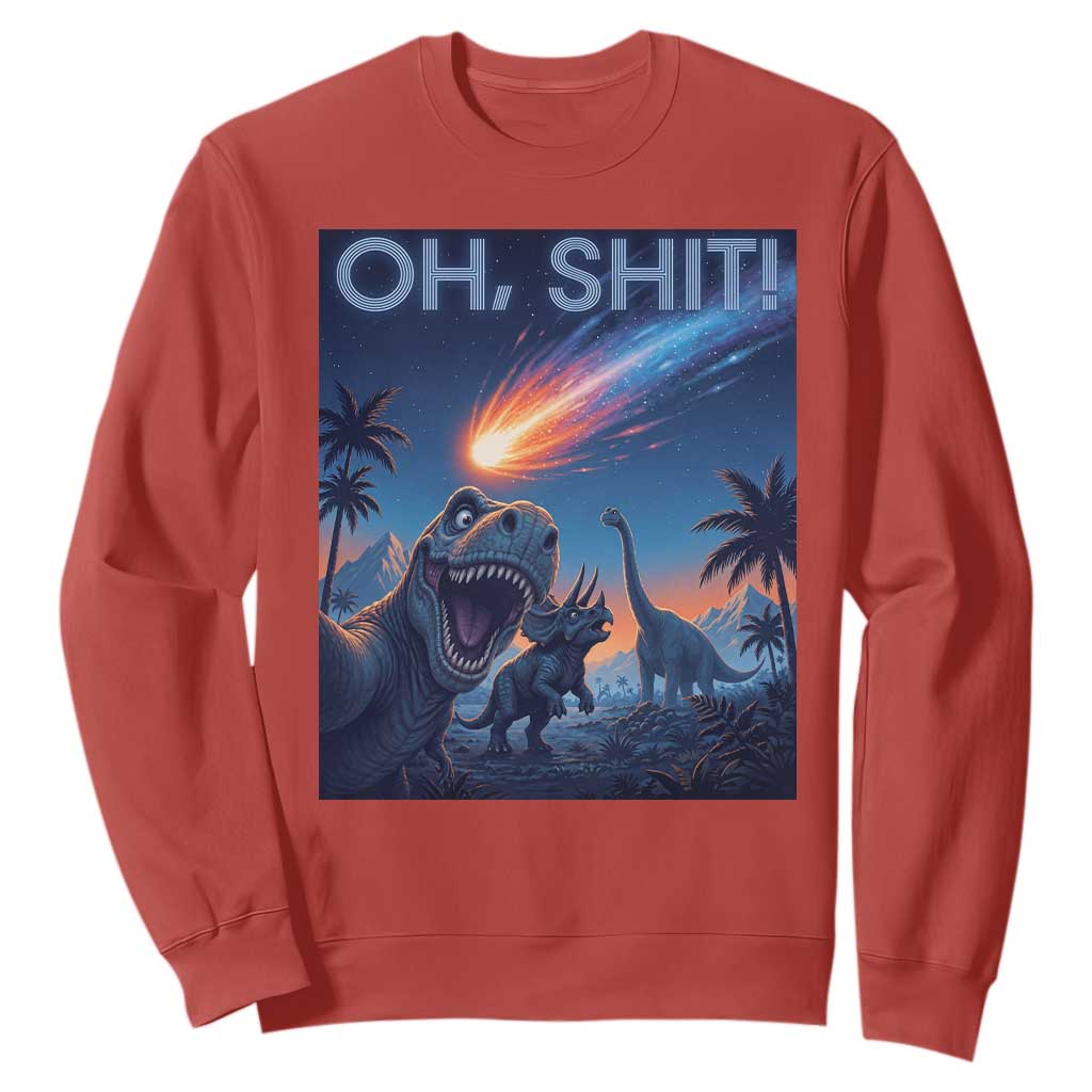 Funny Dinosaur Meteorite Sweatshirt Astronomy Lover Gift