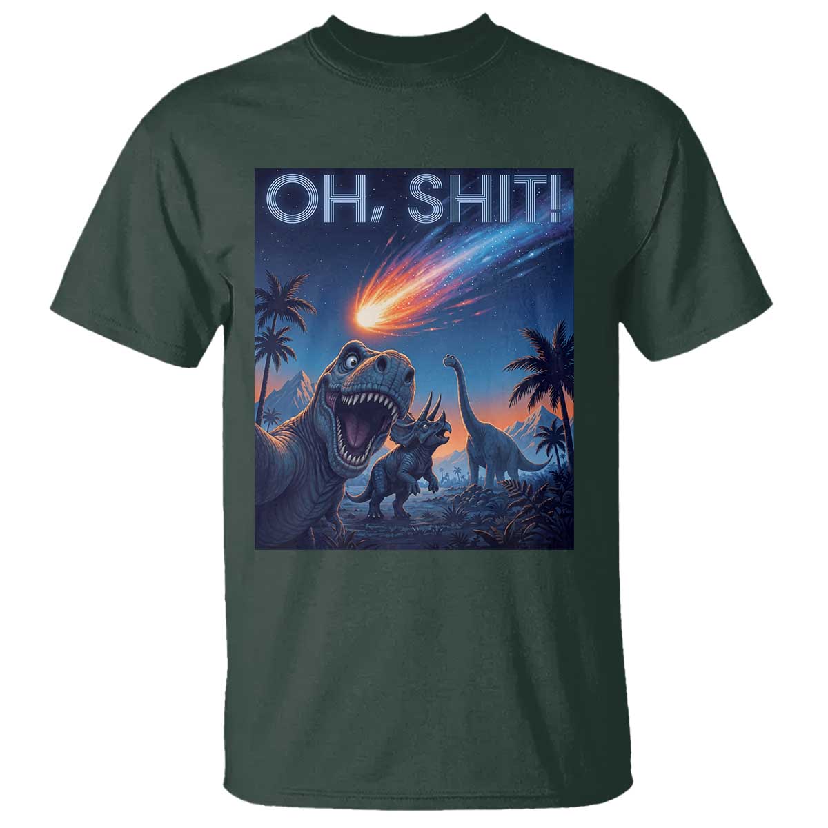 Funny Dinosaur Meteorite T Shirt Astronomy Lover Gift