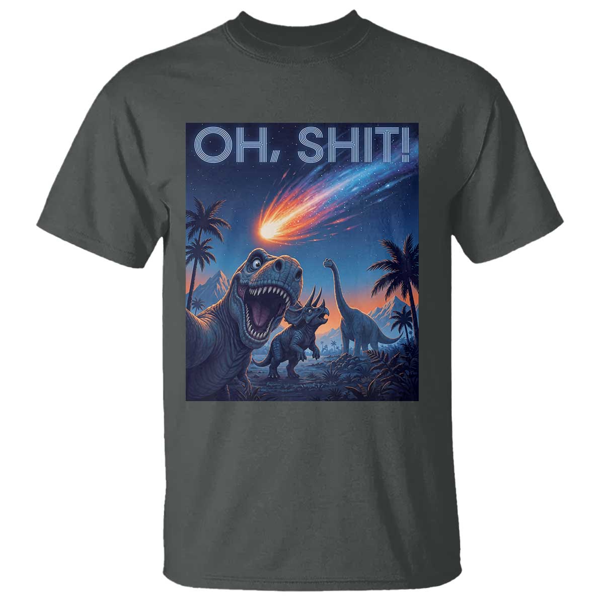 Funny Dinosaur Meteorite T Shirt Astronomy Lover Gift