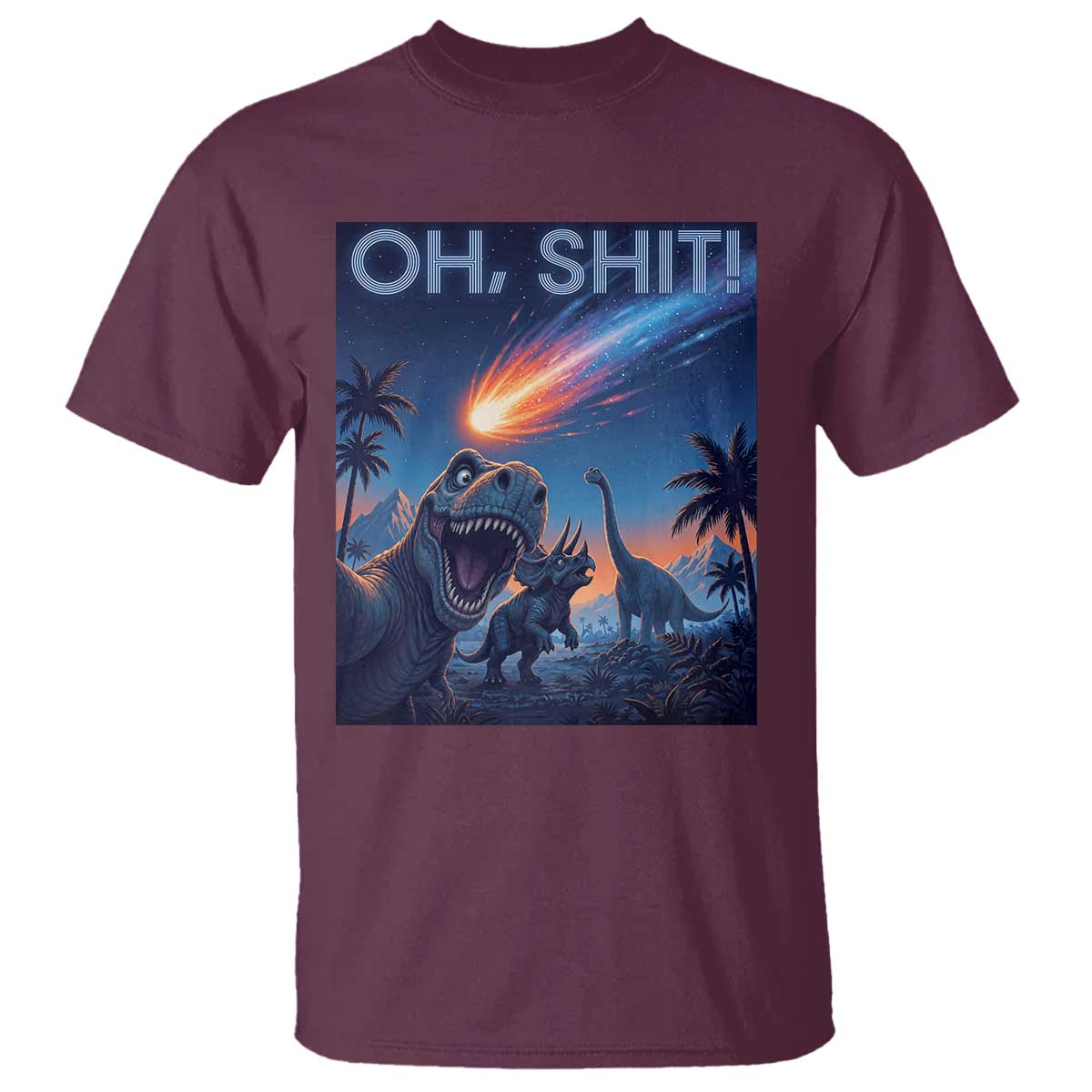 Funny Dinosaur Meteorite T Shirt Astronomy Lover Gift