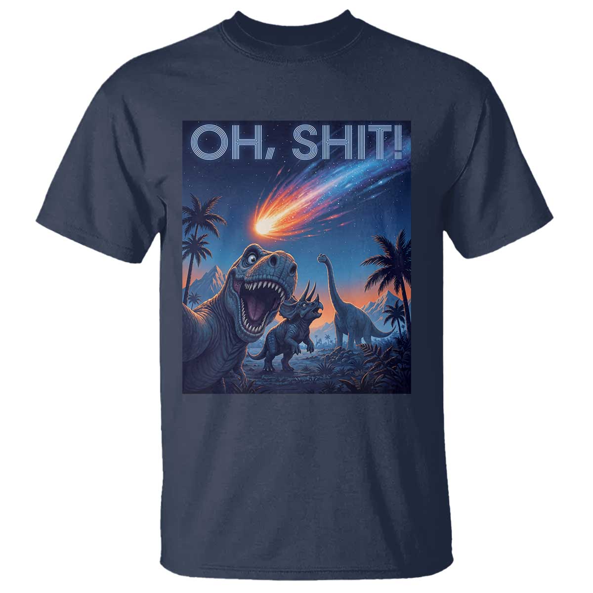 Funny Dinosaur Meteorite T Shirt Astronomy Lover Gift