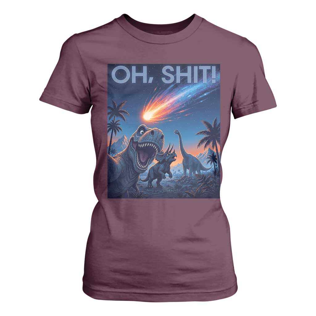 Funny Dinosaur Meteorite T Shirt For Women Astronomy Lover Gift