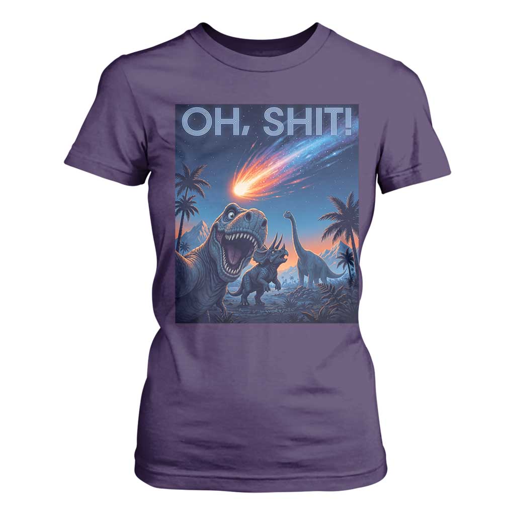 Funny Dinosaur Meteorite T Shirt For Women Astronomy Lover Gift