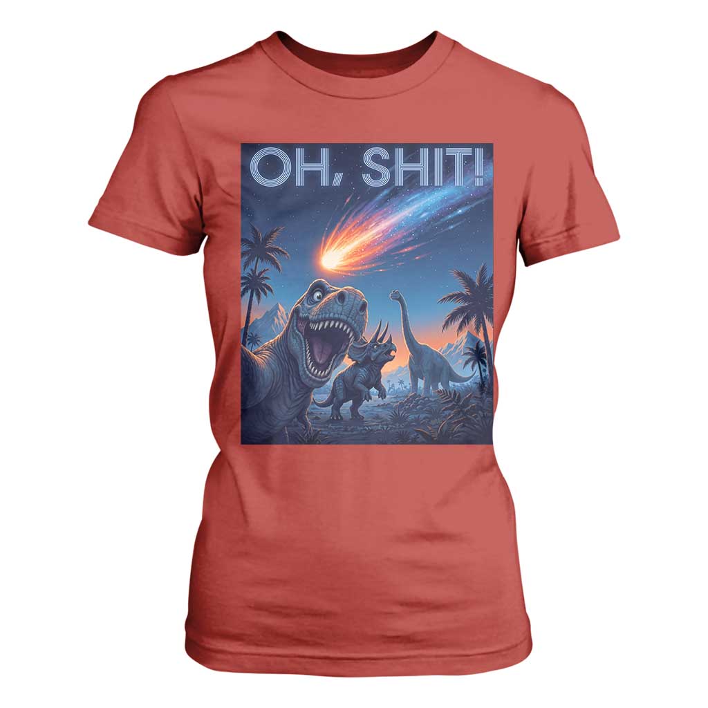 Funny Dinosaur Meteorite T Shirt For Women Astronomy Lover Gift