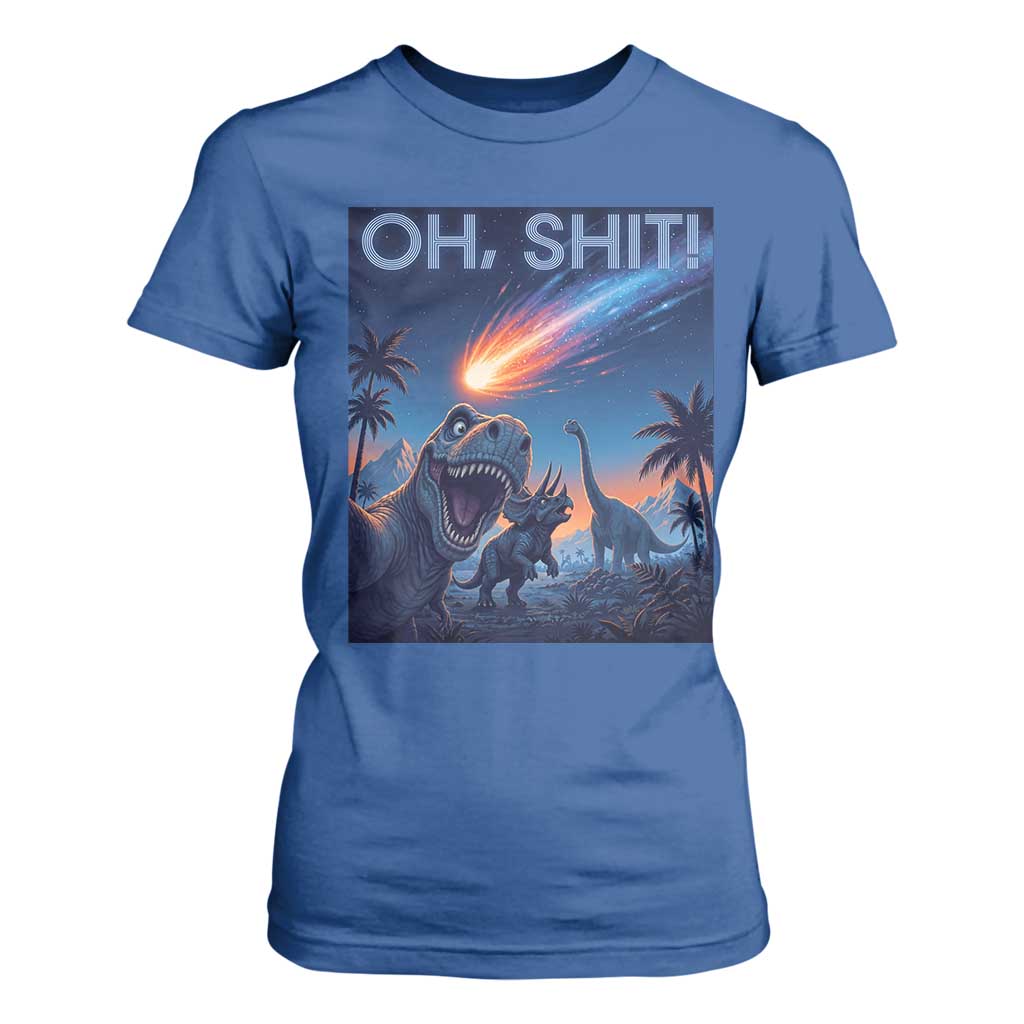 Funny Dinosaur Meteorite T Shirt For Women Astronomy Lover Gift