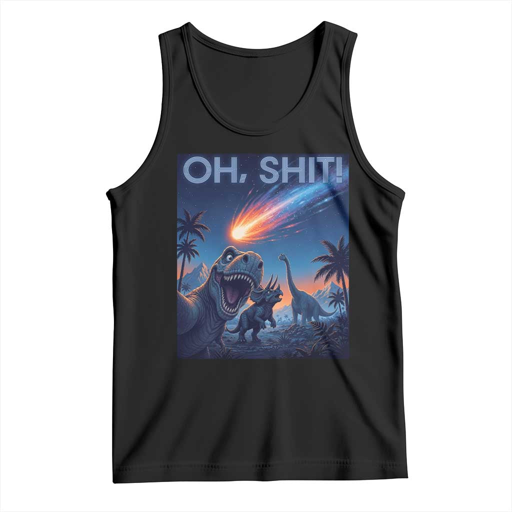 Funny Dinosaur Meteorite Tank Top Astronomy Lover Gift TS12 Black Print Your Wear