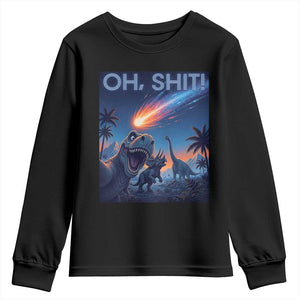 Funny Dinosaur Meteorite Youth Sweatshirt Astronomy Lover Gift