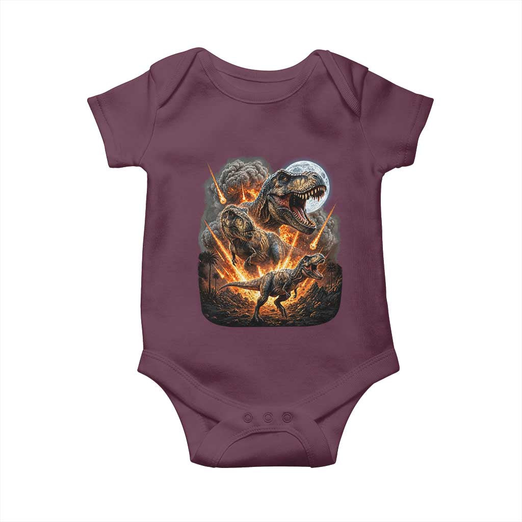 Funny Dinosaur Meteorite Strike Baby Onesie Epic Paleontology Gift