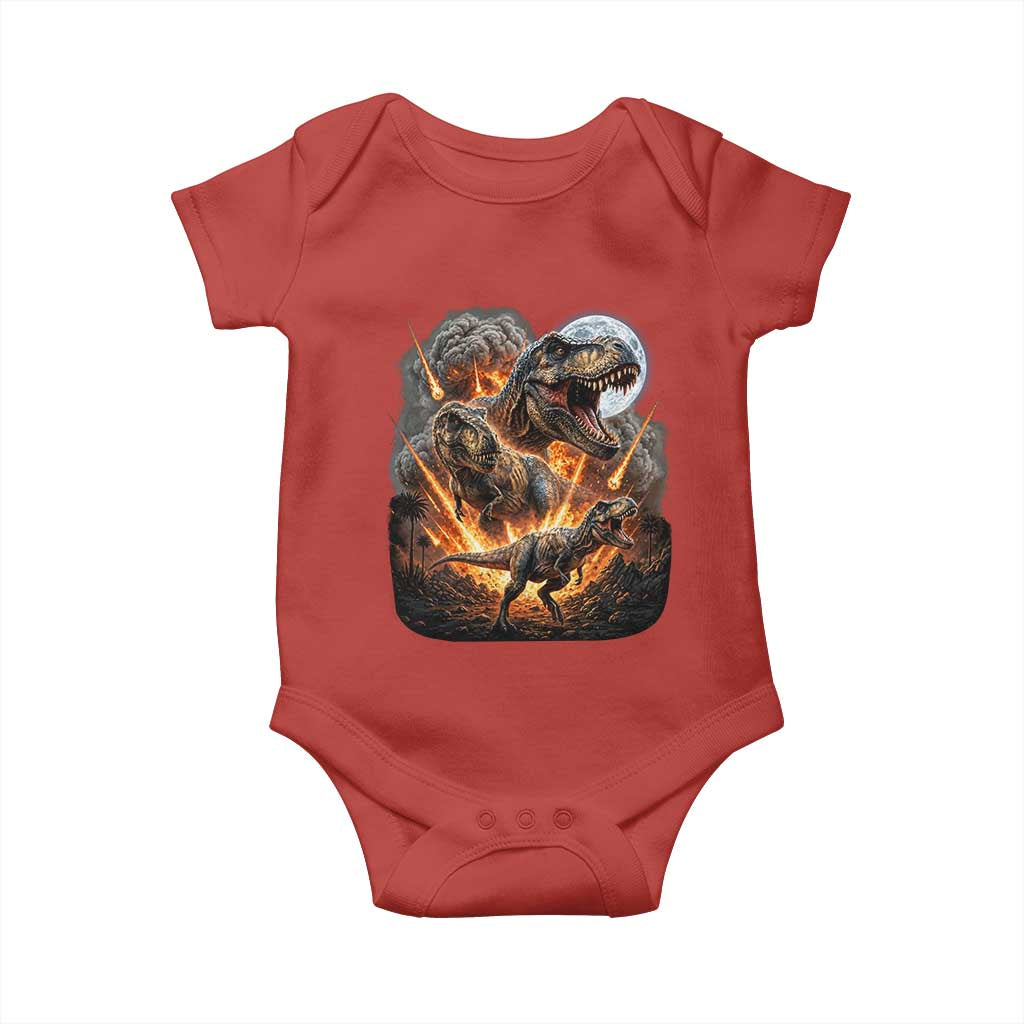Funny Dinosaur Meteorite Strike Baby Onesie Epic Paleontology Gift