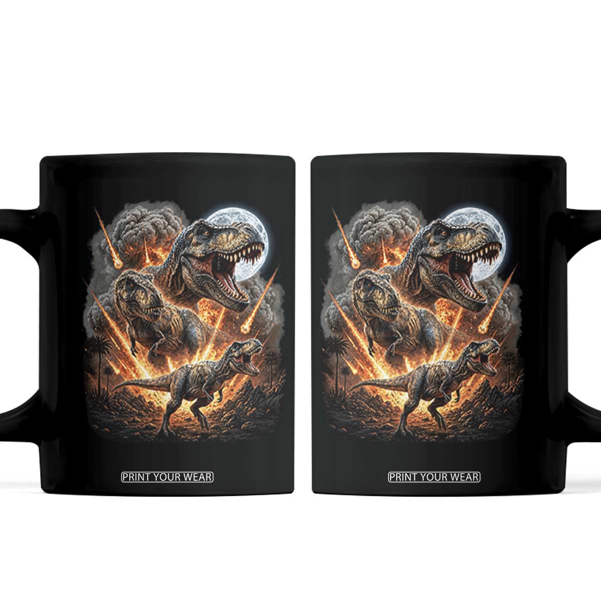 Funny Dinosaur Meteorite Strike Coffee Mug Epic Paleontology Gift
